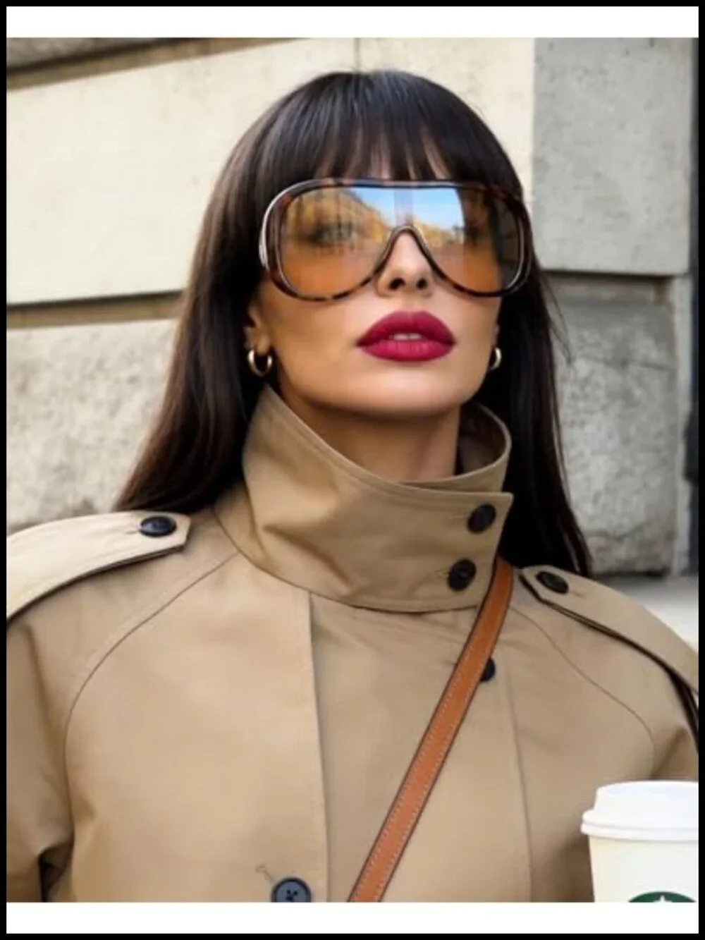 Oversized Shield Sunglasses UV400 Retro Thick Frame Aviator Shades Women Men